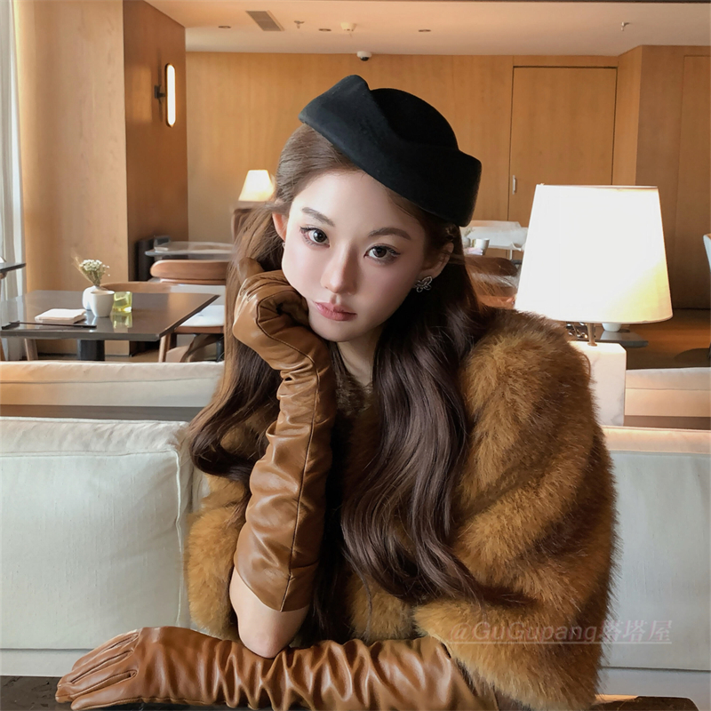 复古千金感黑色小礼帽