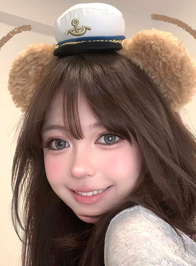 达菲熊海军水手帽发箍可爱Duffy游乐园拍照头箍甜美日常洗脸发饰