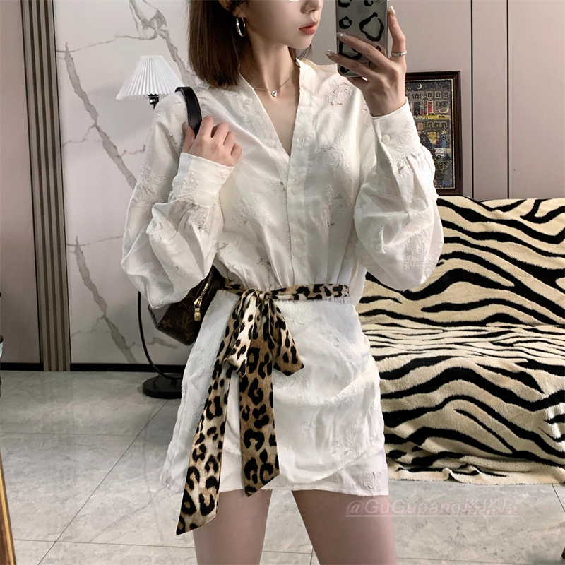 美式辣妹豹纹丝巾腰带