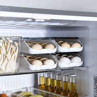 冰箱鸡蛋收纳盒自动滚蛋冰箱保鲜盒家用厨房蛋架蛋托防震盒可叠加