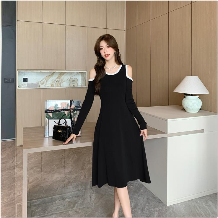 工厂特价直销秋冬季连衣裙2023新款裙子气质遮肚显瘦时尚长袖女装