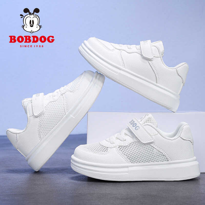 网面2025新款儿童板鞋巴布豆透气
