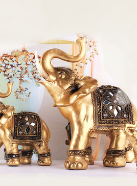 跨境礼树脂工艺品大象摆件动物招财创意客厅房间酒柜家居装饰热卖