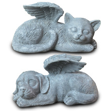 Pet Statue 卡通天使狗猫咪雕像树脂工艺品摆件宠物纪念墓碑Angel