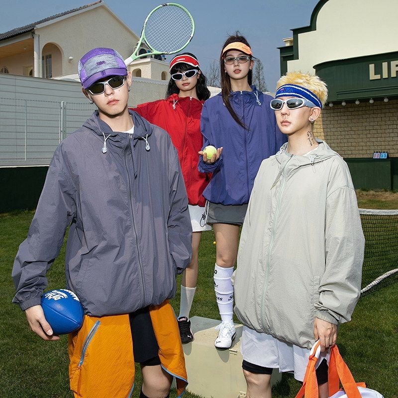 夏季防晒衣情侣款防紫外线轻薄透气运动外套男女款连帽钓鱼服户外
