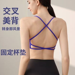 固定杯运动内衣女防震防下垂聚拢瑜伽服外穿跑步美背心式 文胸bra