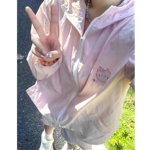 连帽防晒衣女夏季2026新款学生紫外线薄款宽松透气外套夏季薄款