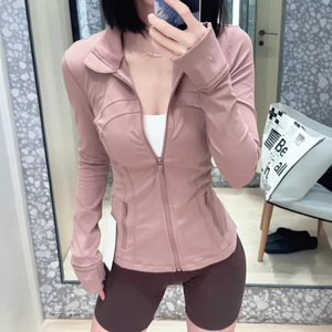 瑜伽服上衣健身服女修身外套紧身骑行服女款运动套装防晒衣服收腰