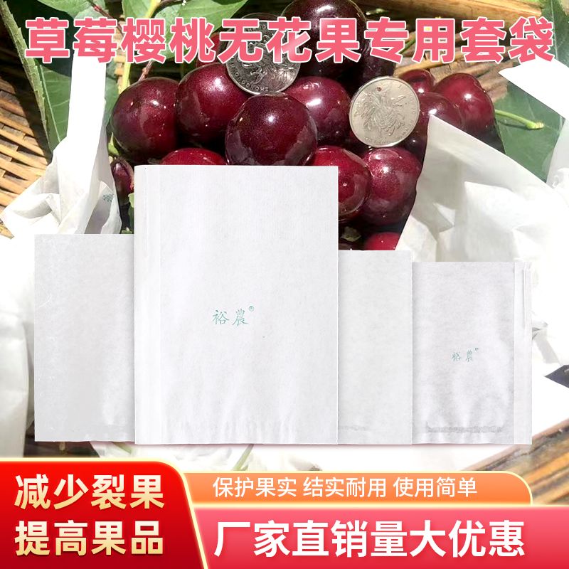 大樱桃防雨纸袋车厘子草莓专用套袋水果无花果防鸟防虫防裂蜡纸袋
