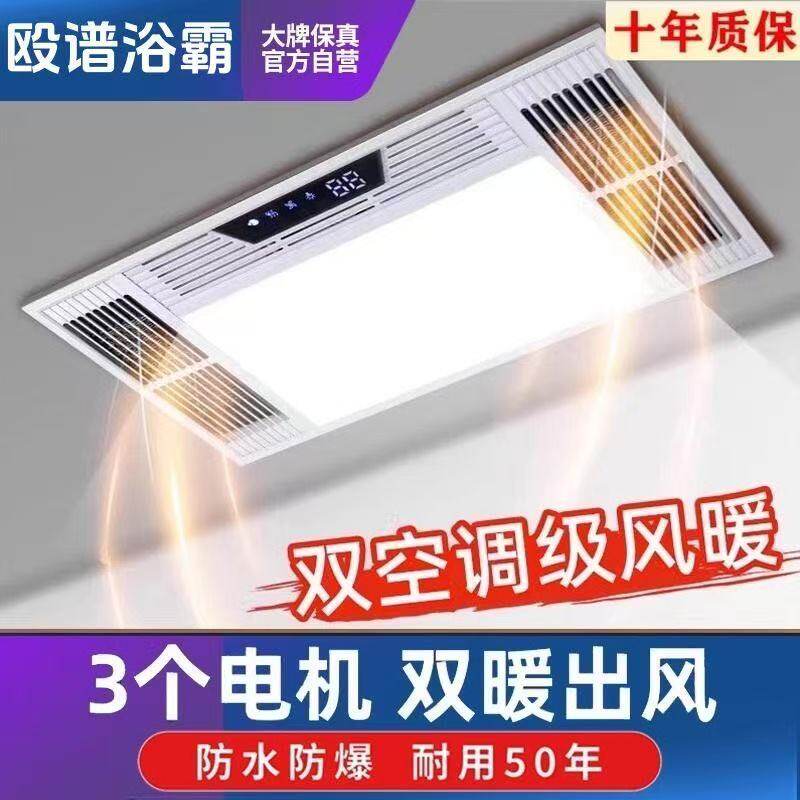 殴谱双暖浴霸集成吊顶风暖换气吹风照明五合一浴霸浴室卫生间风暖