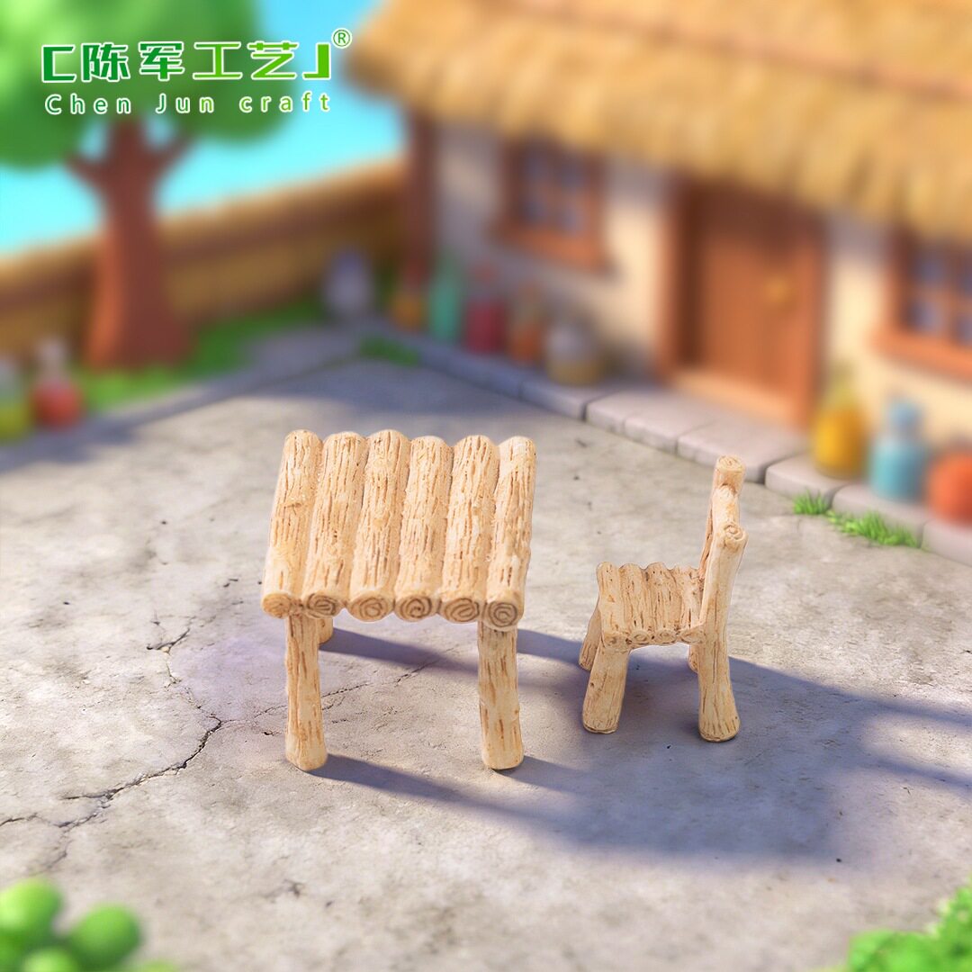 薄利多销园艺方形桌椅苔藓微景观摆件造景摆件装饰品树脂品小摆件