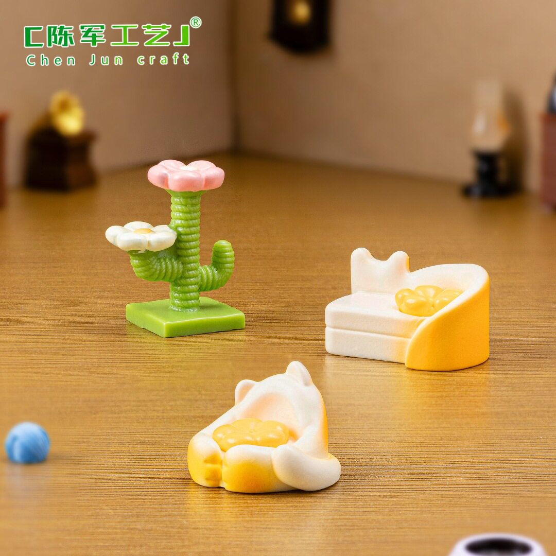 薄利多销微景观可爱橘猫小狗公仔萌粒娃娃屋装饰品配件迷你桌面小
