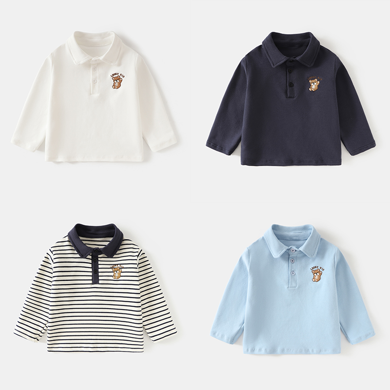 婴儿polo衫宝宝长袖T恤洋气新款儿童秋装男女童秋季衣服