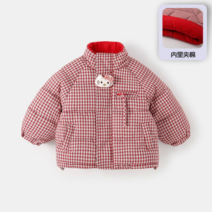 双面穿冬装女童韩系外套洋气秋冬季新款儿童两穿棉服中小童上衣潮