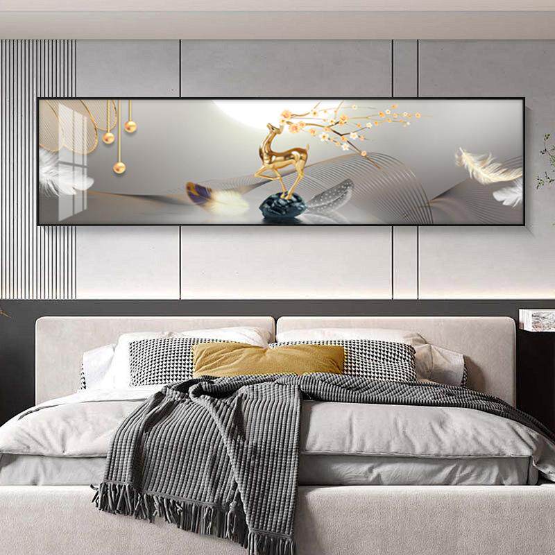 简约现代卧室大气装饰画轻奢床头背景墙挂画2026新款福鹿高档挂画