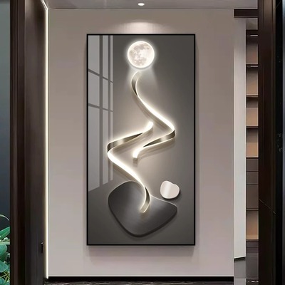 玄关装饰画走廊过道挂画镶钻高级