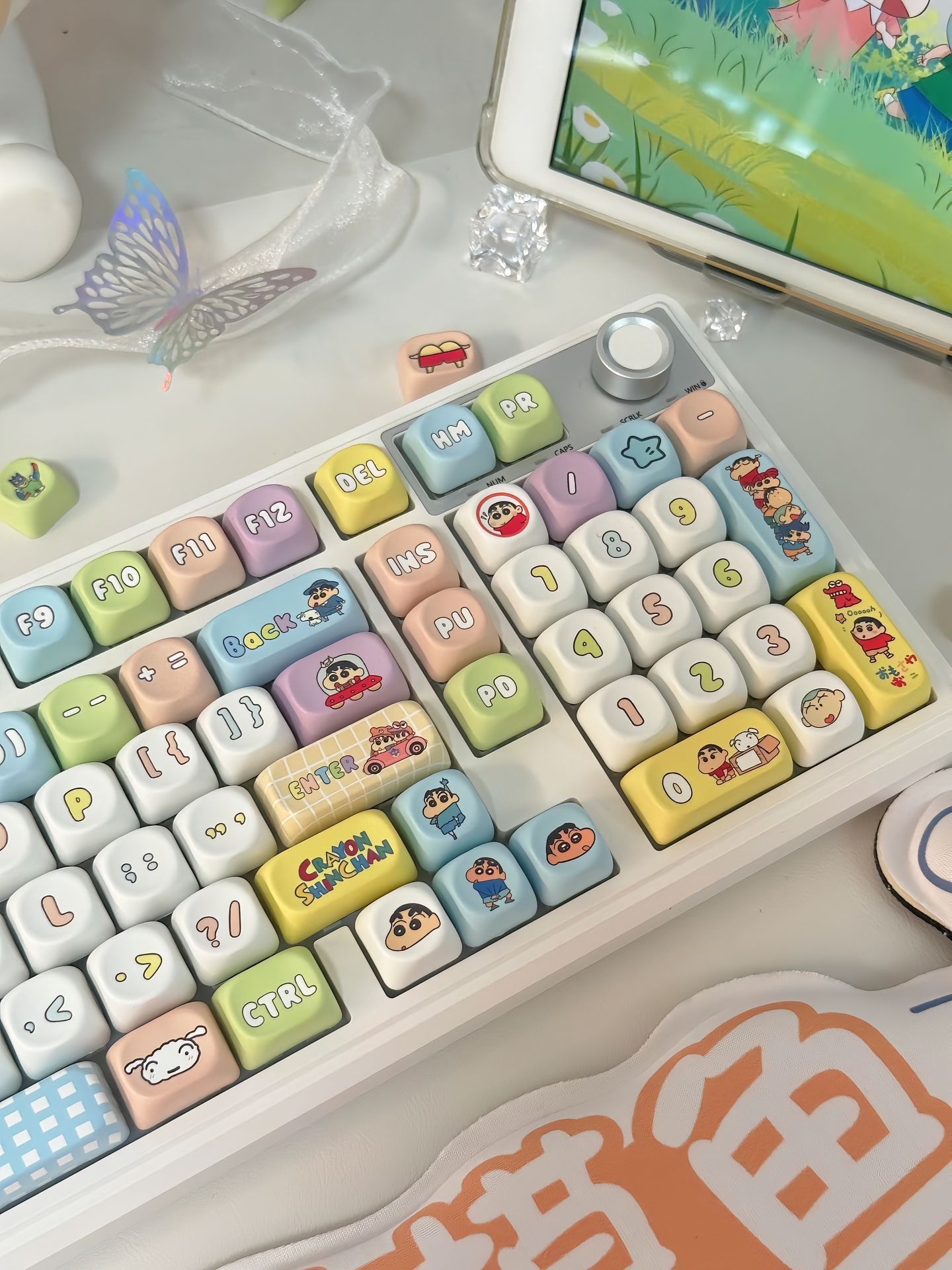 87键有线电竞机械键盘PBT热升华马里奥游戏办公全键无冲热插