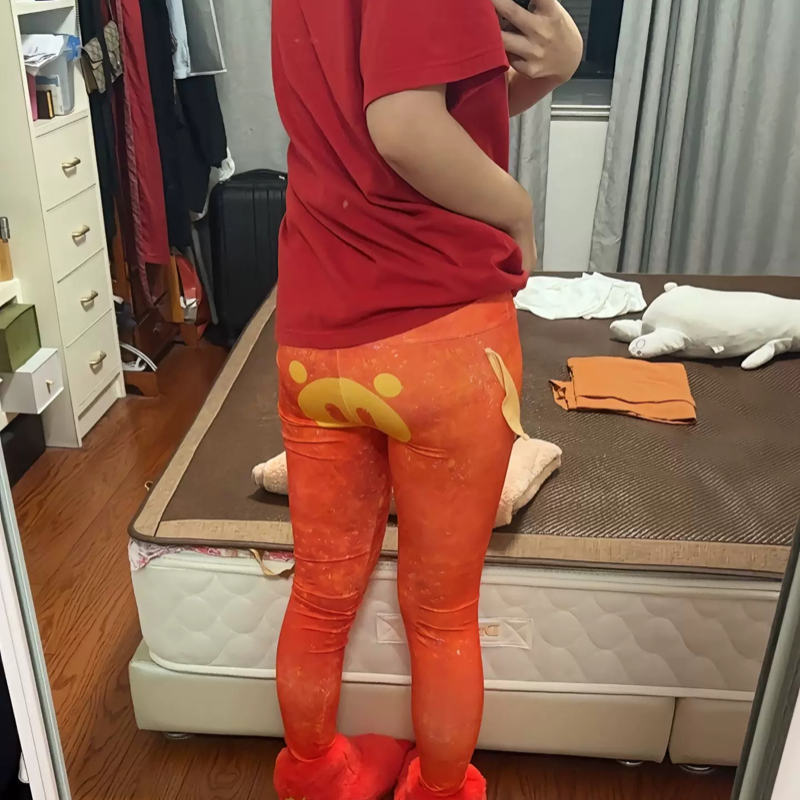 新款动漫猪猪cosplay服装连体裤印花春秋性感长筒创意二次元裤子
