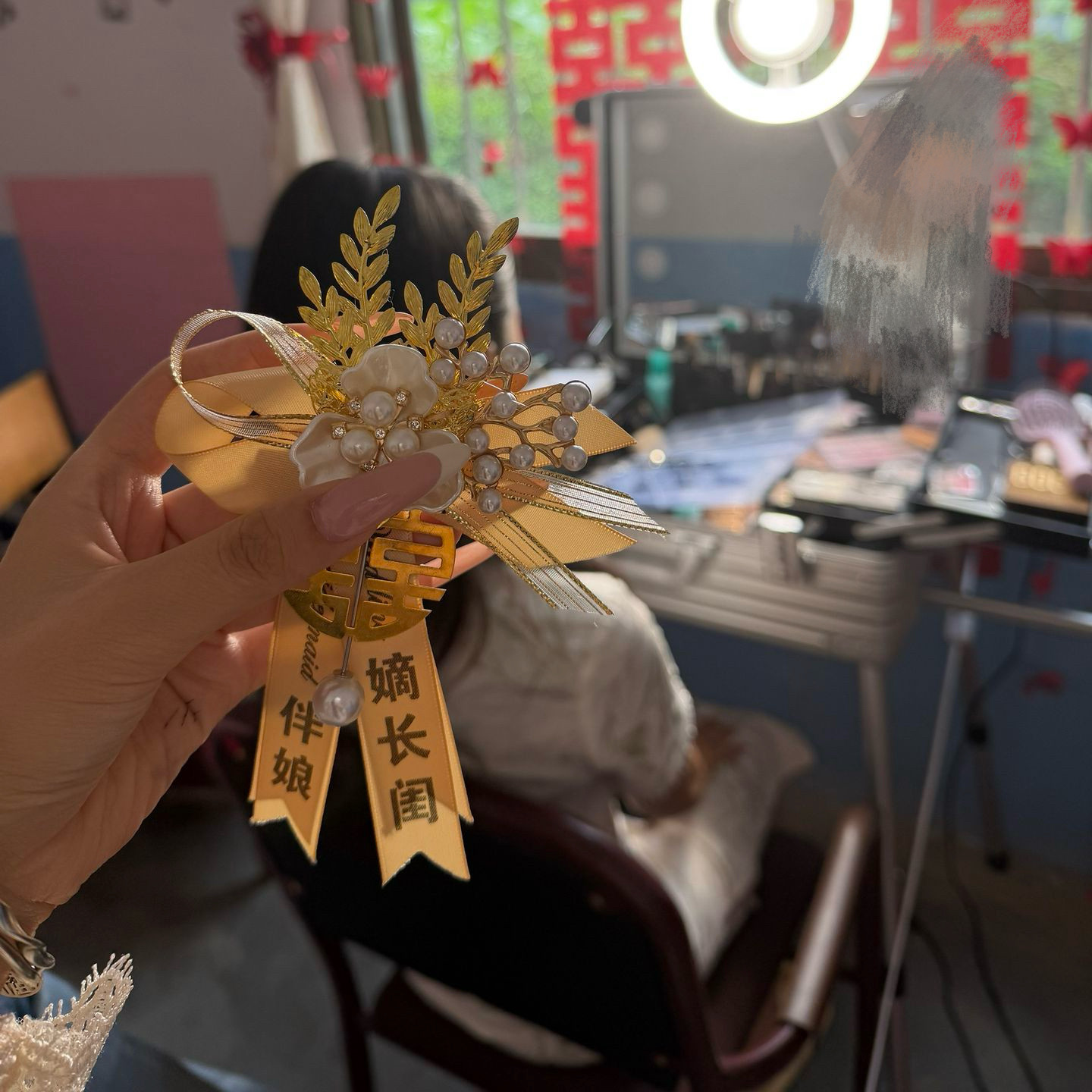 婚庆胸针可定制高档通用中式襟花手工结婚胸花个性称谓装饰品