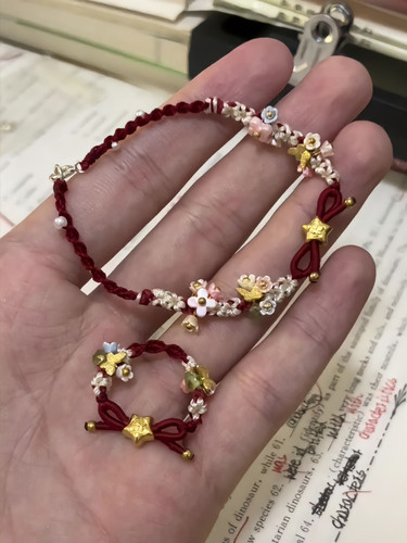 成品小花小星星编织手绳有钱中式简约甜美蝴蝶小众手链搭手手饰