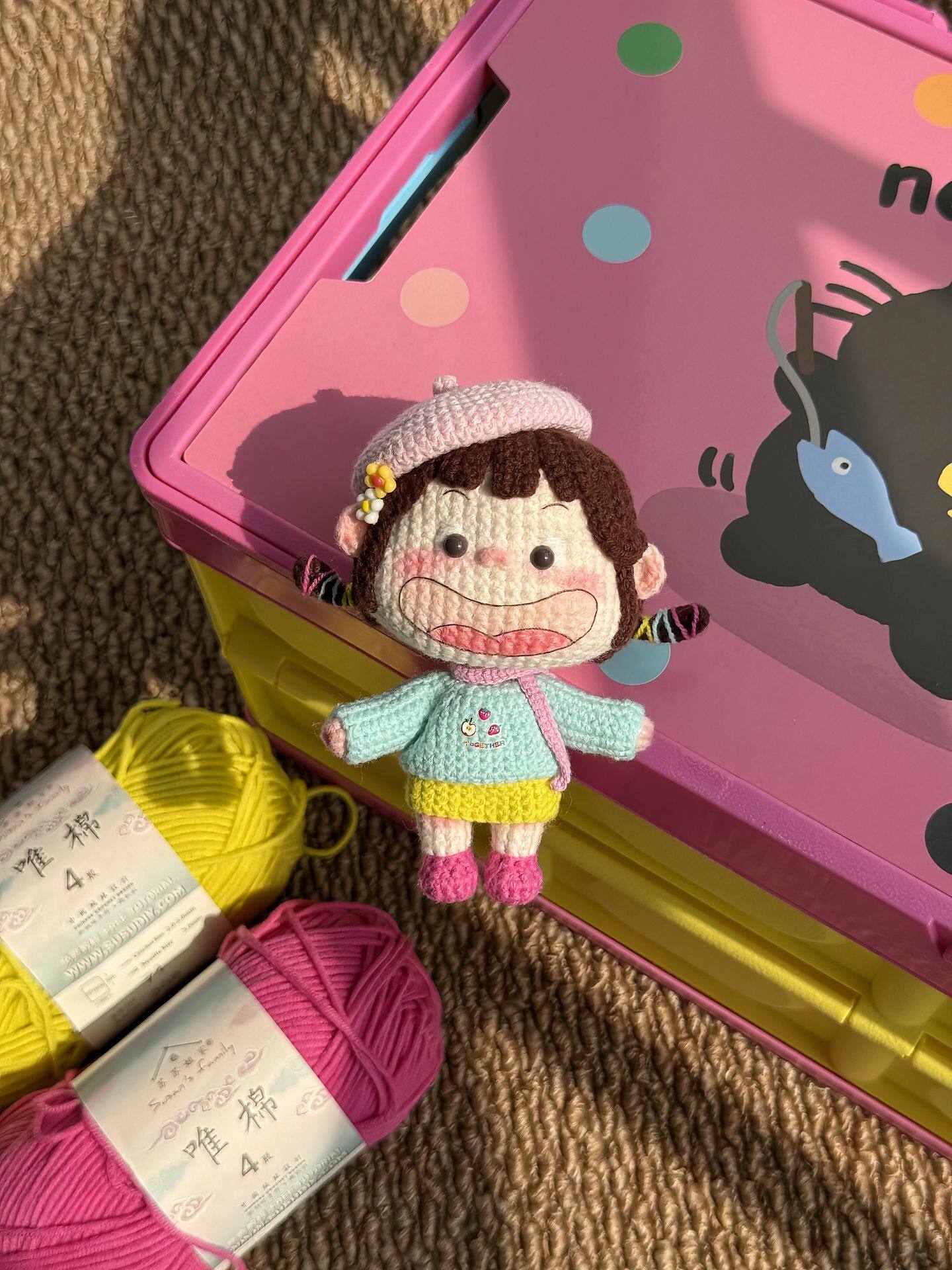 经典动漫钩小丸子毛线手工编织玩偶织精美挂饰可爱小女孩挂件