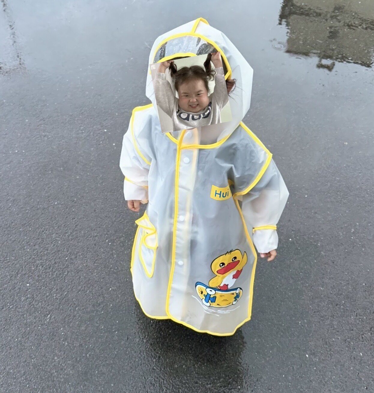新款宝宝防雨连帽雨衣幼儿园小朋友雨披男孩女孩带可爱卡通雨衣