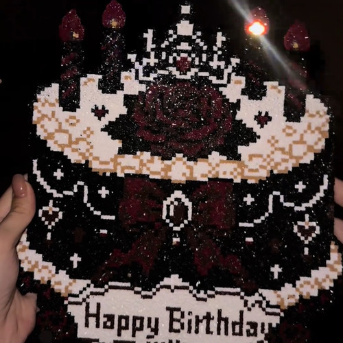 暗黑哥特风挂件拼豆摆件展览卡通装饰diy新款生日蛋糕拼豆材料包
