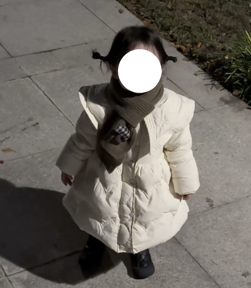 女童洋气秋冬季新款棉服加厚2024女宝小童甜美气质中长款保暖棉衣