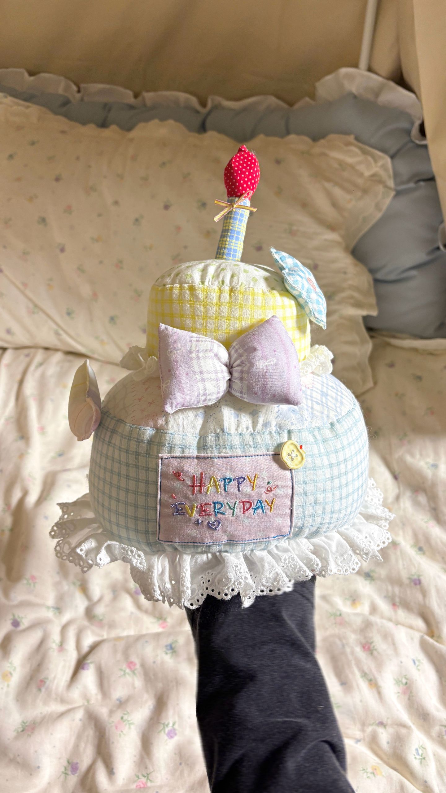 布艺手工diy生日蛋糕全套材料包成品生日礼物小惊喜送闺蜜出片