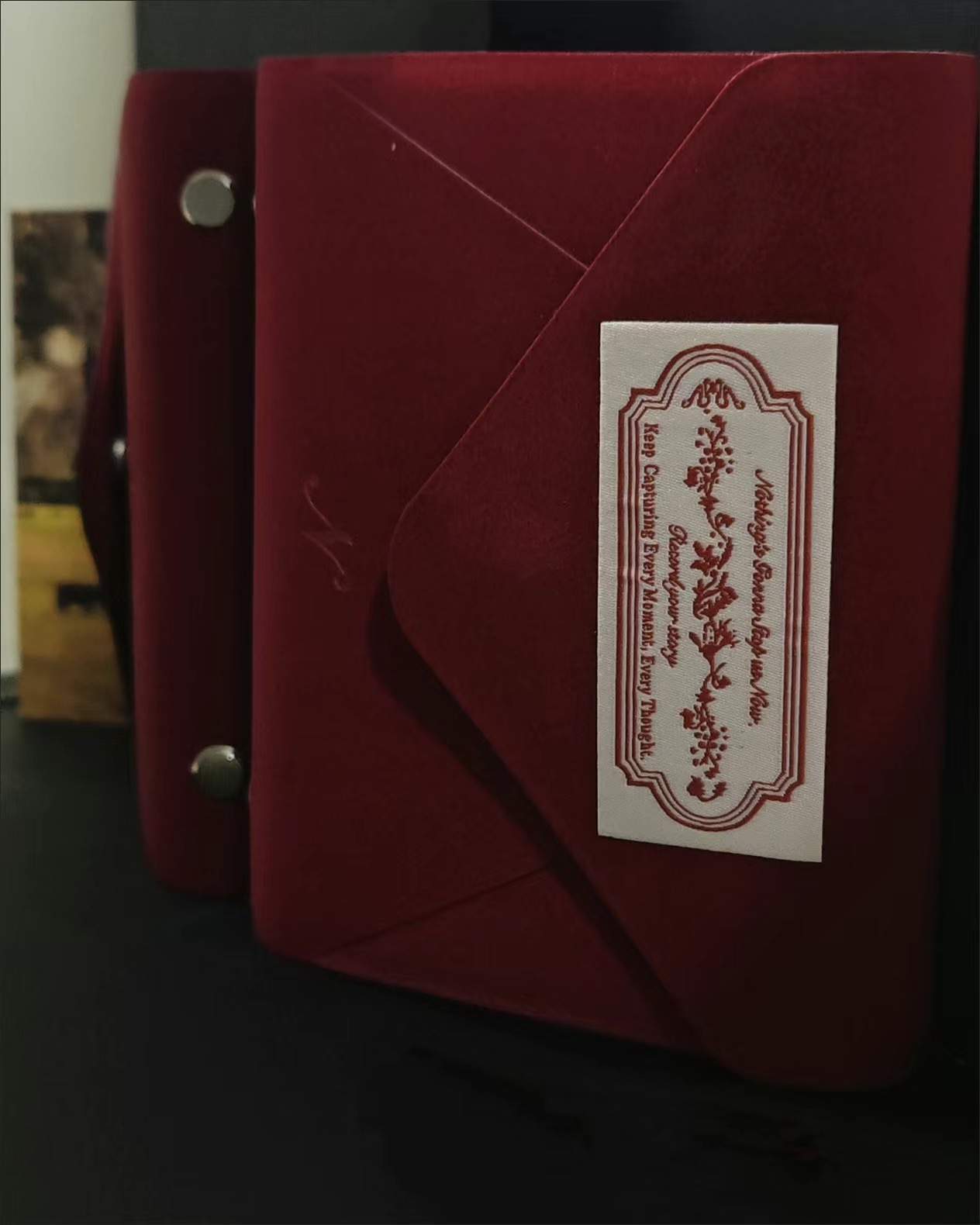 复古活页本手帐本日记圣诞红丝绒笔记本子活页卡册礼物