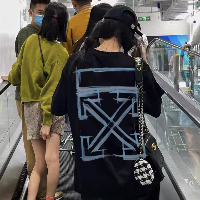 2022off马克粉笔箭头t恤短袖