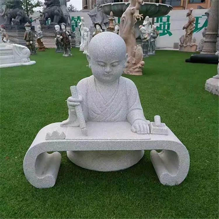 石雕童子摆件园林寺庙花岗岩石雕小沙弥古人物雕塑做工精美优惠