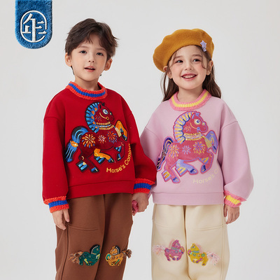 年衣秋冬加绒国风男女童卫衣