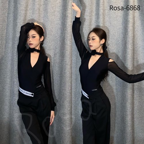 dance拉丁舞摩登舞服女国标舞练功服秋冬网红跳舞衣服长袖设计感