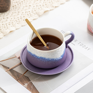 窑变结晶釉陶瓷咖啡杯家用办公室个人专用水杯简约精致女士马克杯