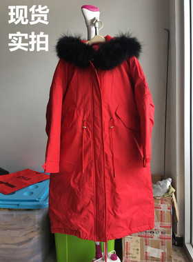 2021JUCY SS JUDY女连帽貉子毛领中长款羽绒服jrdj720e/JSDJ729B