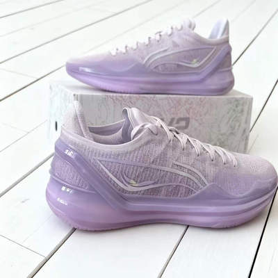 LiNing李宁 利刃4V2 罗兰 䨻 篮球鞋 男款 紫色ABAU037-2