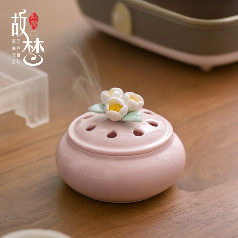 手工陶瓷小香炉家用创意盘香炉