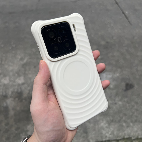 纯白色波漾磁吸真液态硅胶不发黄