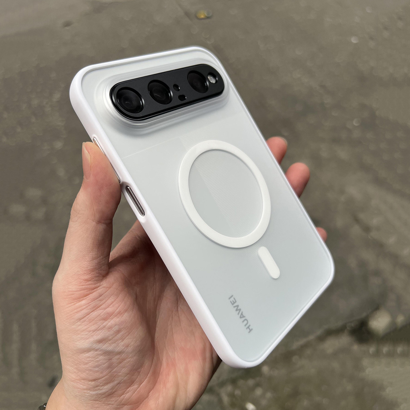 华为Pura X View阔直板磁吸手机壳高级轻奢适用puraxview冰雾亚克力磨砂透明白超薄裸机感防摔硅胶软保护套女