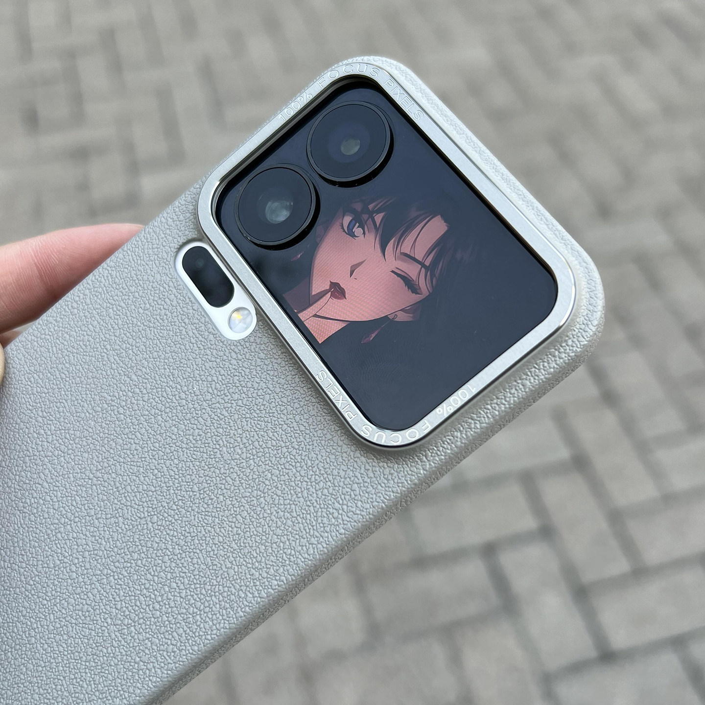 高端轻奢金属荔枝纹浮雕颗粒防滑适用小米17promax手机壳钛灰iPhone苹果16/15/1432华为mate80/70pro亚克力硬