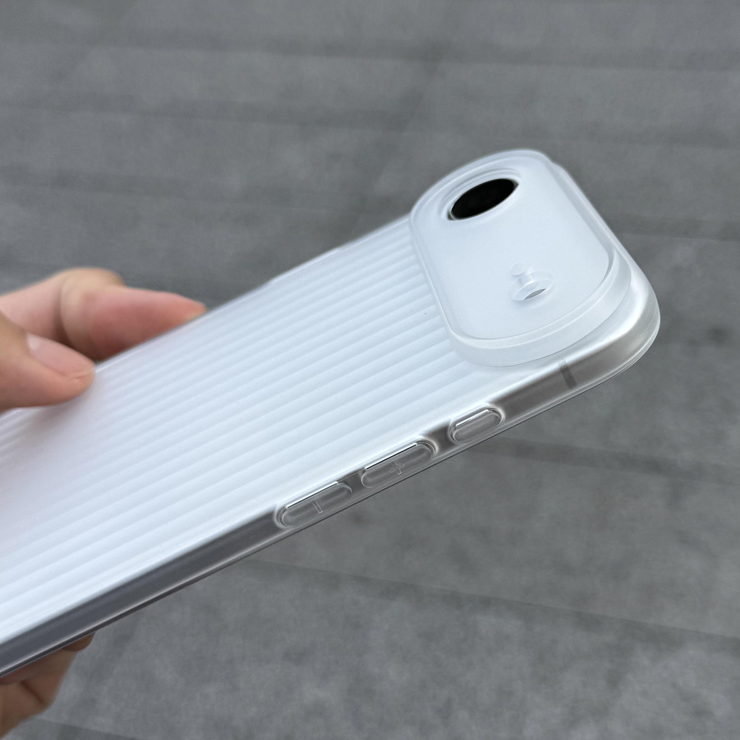 瓦楞光栅软硅胶tpu条纹防滑苹果Air手机壳18适用iPhone17promax大视窗16/15plus超薄143Pro冰雾12磨砂白透明+