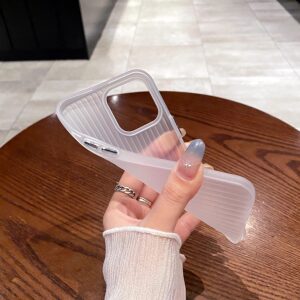 【瓦楞光栅，硅胶软壳】淬炼2.0冰雾磨砂白透明条纹行李箱适用小米15/13手机壳14ultra全包防摔13pro新14Pro