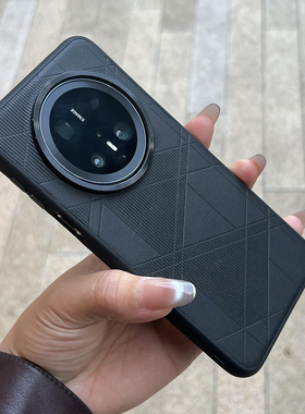 个性黑几何菱型拼接钛灰色金属适用vivoX300手机壳200promini防滑OPPOFindx9pro新x8s+硬x7Ultra一加15/ace6