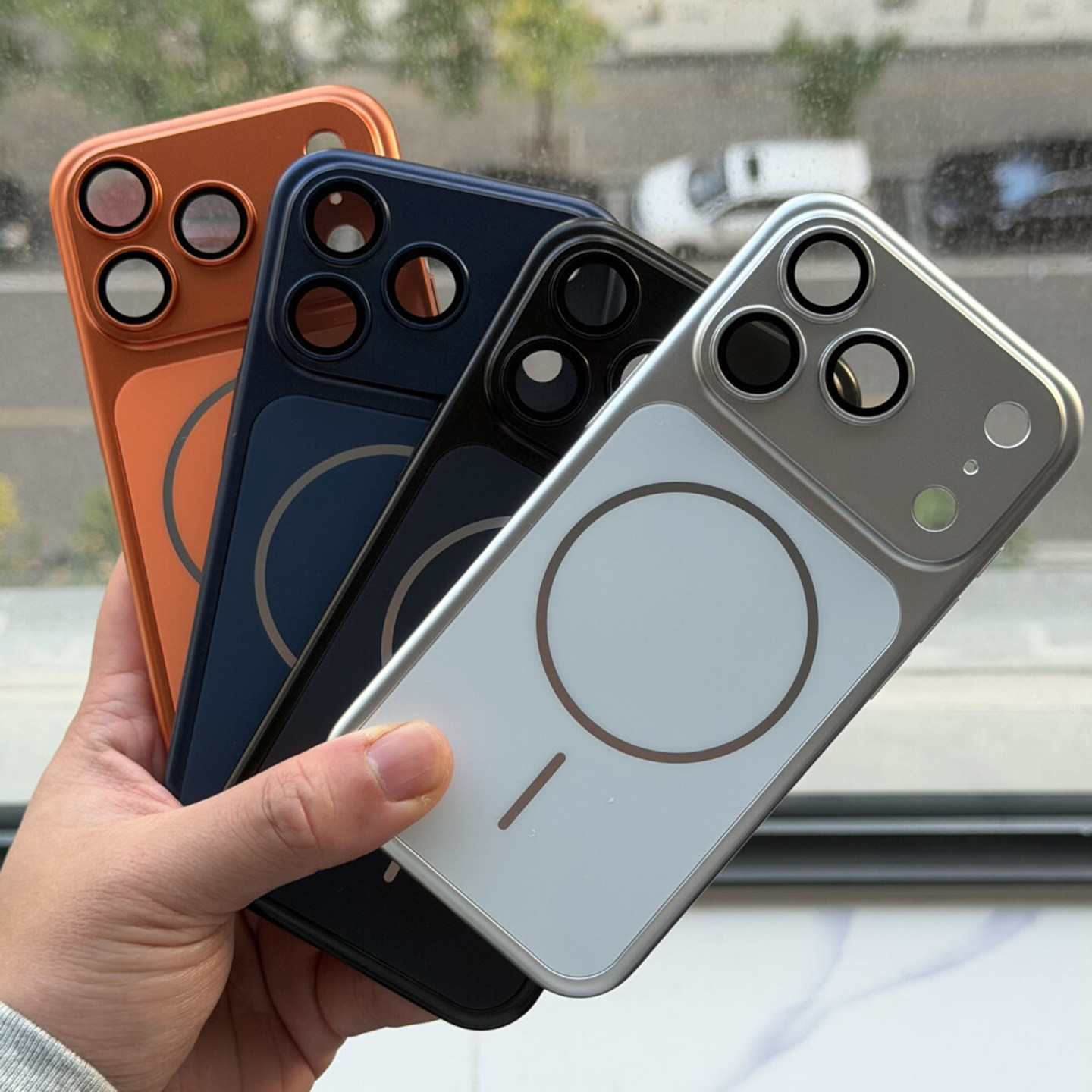 秒变系列电镀金属漆带镜头膜全包保护大视窗适用苹果17promax手机壳iPhone16/15/14磨砂pc亚克力13硬超薄高级