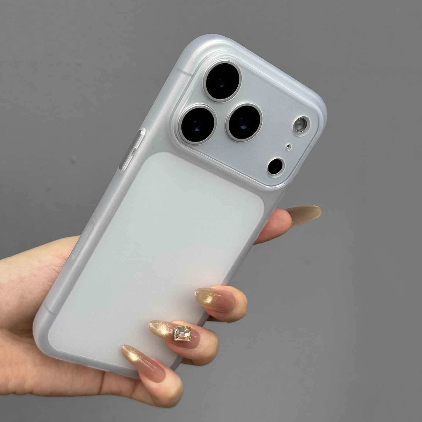 磨砂白超薄裸机感磨砂冰雾硅胶软壳适用苹果17promax手机壳金属iPhone15小米14华为mate60/70pro/Pura80透明+