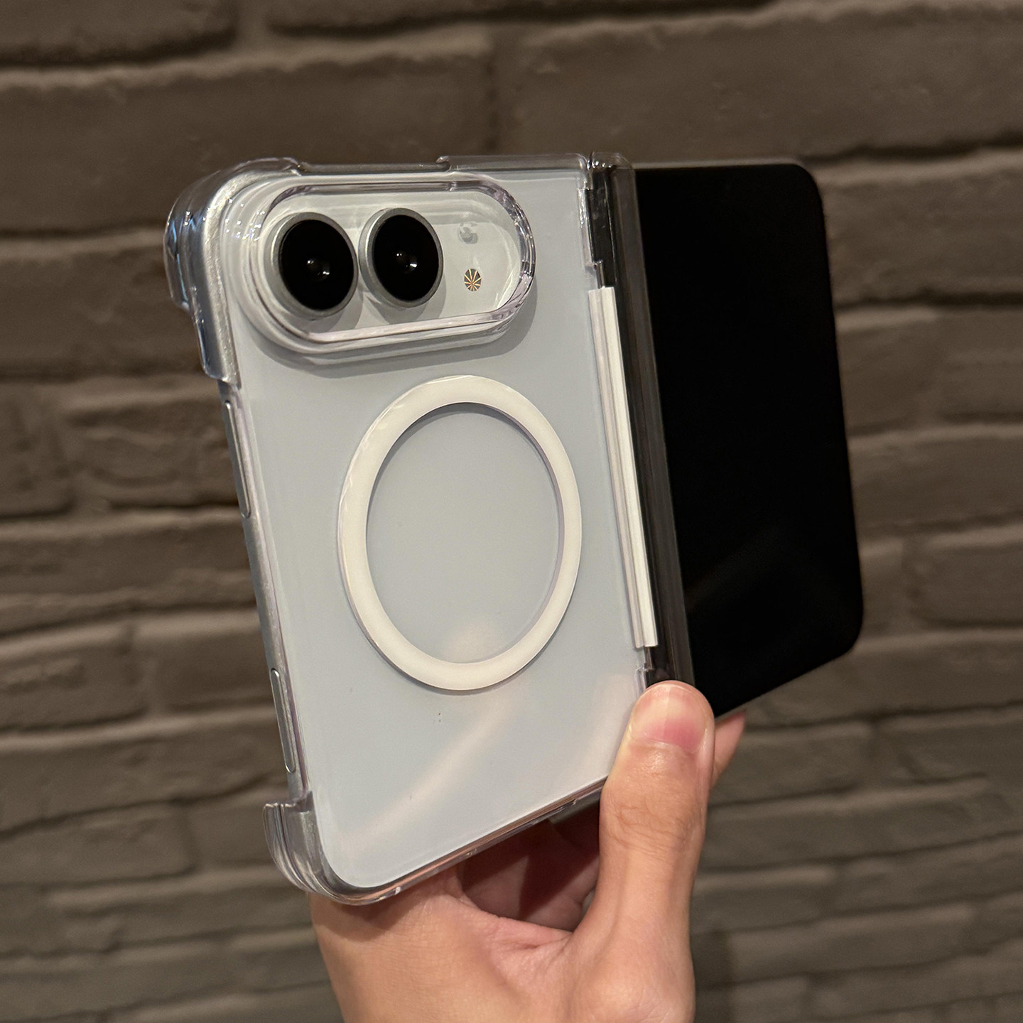 苹果Duo磁吸透明不会发黄硬壳超薄裸机感iPhone Duo适用苹果18Duo折叠屏阔直板duo保护套亚克力硬冰透高级感+