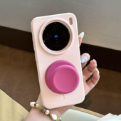 敲可爱奶呼呼粉嫩支架软糯真液态硅胶磁吸充电适用华为mate70 13不会黄Pura70潮女pro 60pro 手机壳小米15