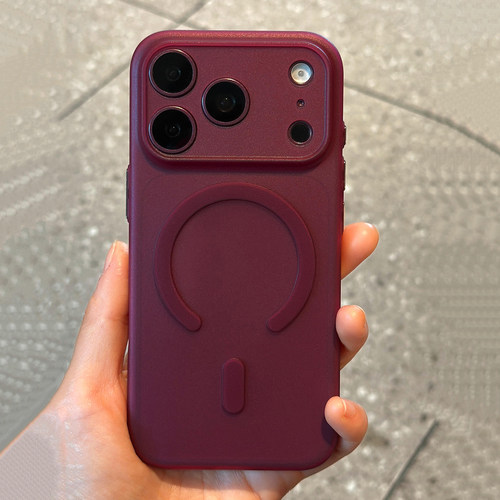 勃艮第酒红超薄0.07mm拜耳抗黄磁吸苹果18promax手机壳适用iPhone17pro硅胶Air新16/15全包防摔1432磨砂透明+