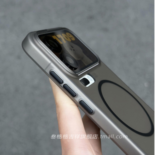 透明薄 60pro 极简轻奢风金属按键Beats细圈磁吸冰雾磨砂肤感适用小米17promax手机壳苹果16 15432华为mate70